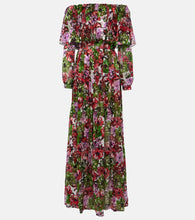 Costarellos Floria devor√É¬© silk-blend chiffon gown. Costarellos Floria 真丝混纺雪纺礼服