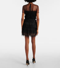 Costarellos Hayla tulle and chantilly lace minidress
