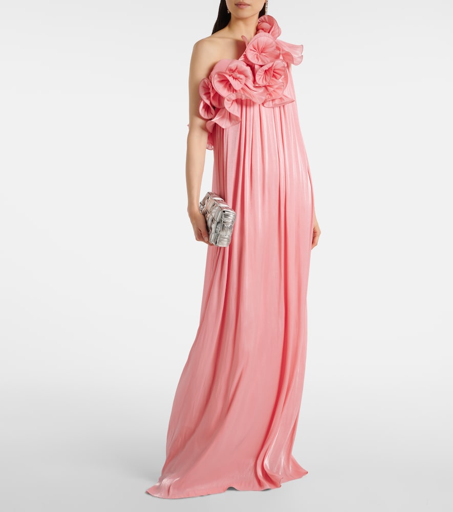 Costarellos Charmain pliss√É¬© georgette gown
