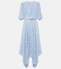 Costarellos Floral lace asymmetric midi dress. Costarellos 花卉蕾丝不对称中长连衣裙