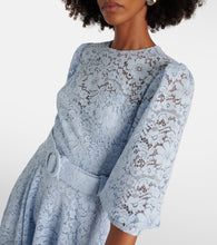 Costarellos Floral lace asymmetric midi dress