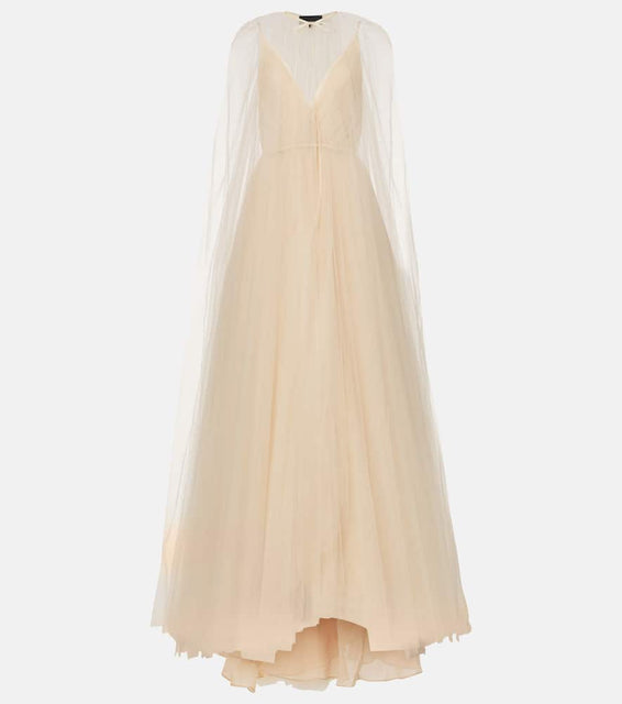 Costarellos Cassandra caped gown