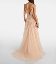 Costarellos Cassandra caped gown