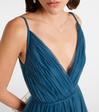 Costarellos Cassandra caped tulle gown