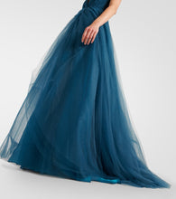 Costarellos Cassandra caped tulle gown