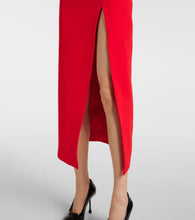 David Koma Feather-trimmed midi dress