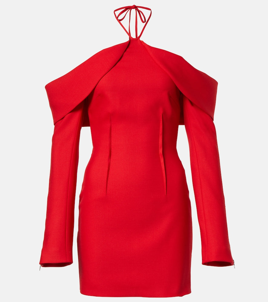 David Koma Wool-blend minidress. David Koma羊毛混纺迷你连衣裙