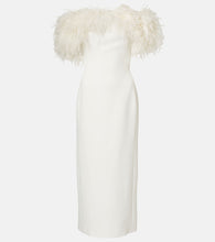 David Koma Bridal feather-trimmed midi dress. David Koma Bridal 羽毛饰边中长连衣裙
