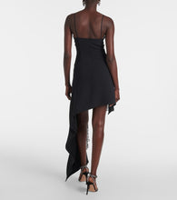 David Koma Asymmetric lace-trimmed minidress