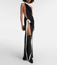 David Koma Bow-detail off-shoulder jersey gown