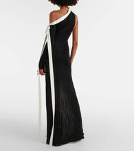 David Koma Bow-detail off-shoulder jersey gown