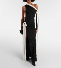 David Koma Bow-detail off-shoulder jersey gown