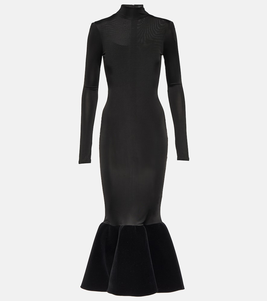 David Koma Flounced jersey midi dress. David Koma 荷叶边针织中长连衣裙