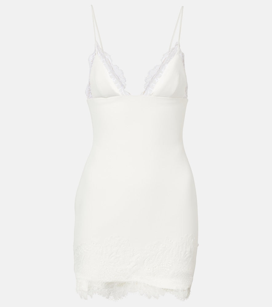 David Koma Bridal lace-trimmed minidress. David Koma Bridal 蕾丝边迷你连衣裙
