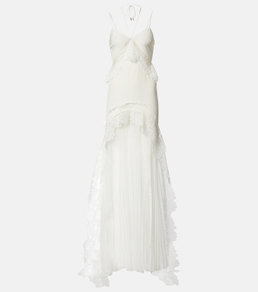 David Koma Bridal lace-trimmed taffeta and tulle gown. David Koma 蕾丝边塔夫绸和薄纱婚纱