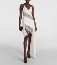 David Koma Bridal asymmetric lace-trimmed minidress