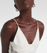David Koma Bridal asymmetric lace-trimmed minidress