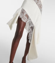 David Koma Bridal asymmetric lace-trimmed minidress