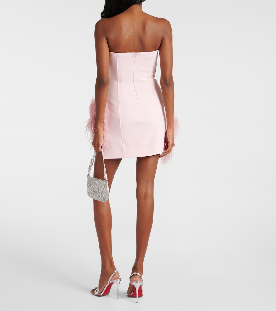David Koma Feather-trimmed minidress