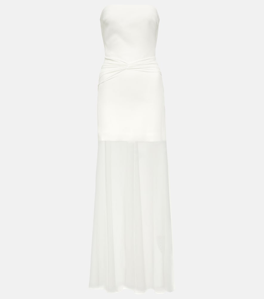 David Koma Bridal strapless gathered cady gown. David Koma Bridal 无肩带褶皱绉纱礼服