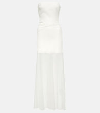 David Koma Bridal strapless gathered cady gown. David Koma Bridal 无肩带褶皱绉纱礼服