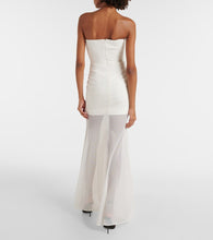 David Koma Bridal strapless gathered cady gown