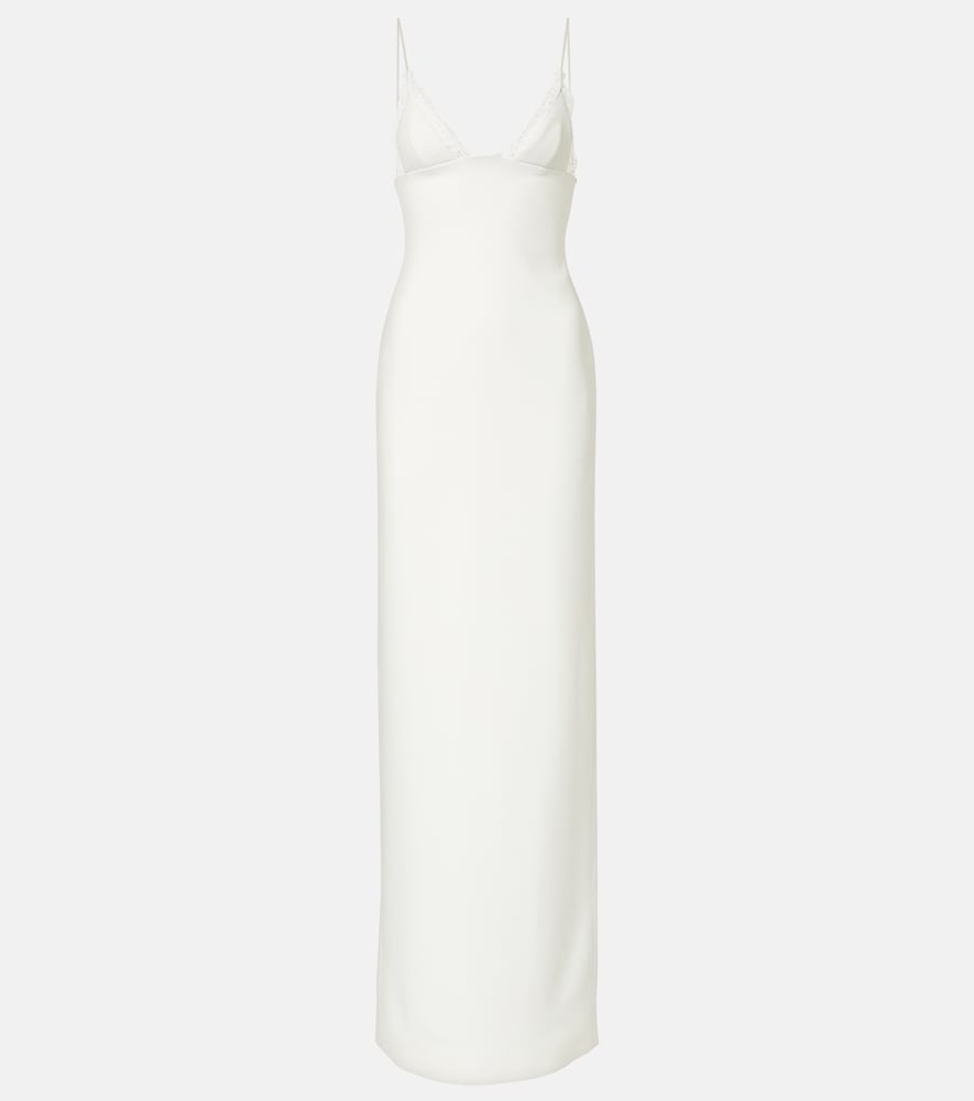 David Koma Bridal lace-trimmed gown. David Koma 蕾丝边婚纱