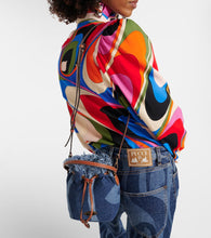 Pucci Marmo Small leather-trimmed denim bucket bag