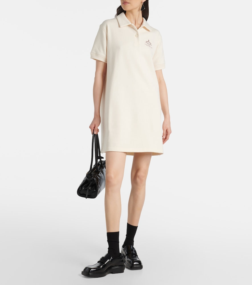 Prada Logo cotton fleece polo dress