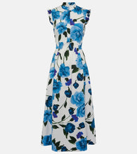 Erdem Floral cotton poplin midi dress. Erdem 花卉图案棉质府绸中长连衣裙