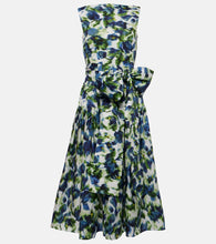Erdem Floral bow-detail cotton midi dress. Erdem 花卉蝴蝶结细节棉质中长连衣裙