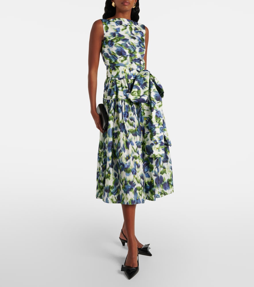 Erdem Floral bow-detail cotton midi dress