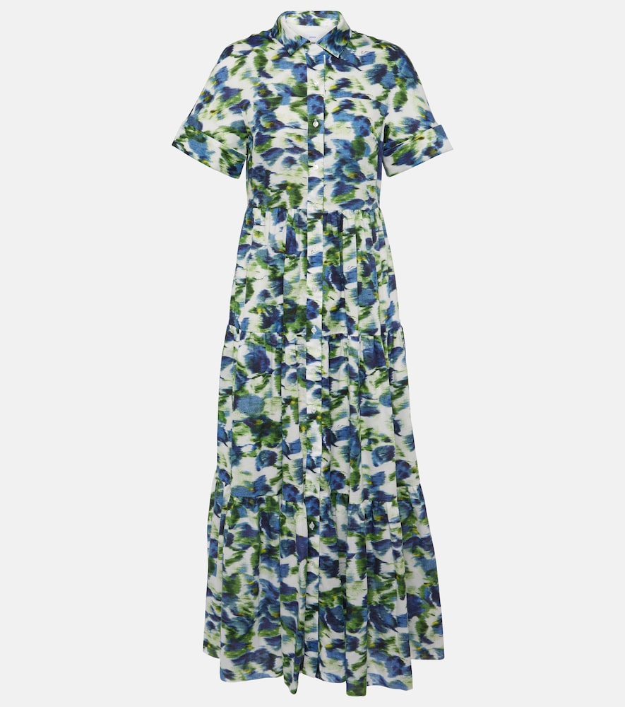 Erdem Floral tiered cotton poplin midi dress. Erdem 花卉图案多层棉质府绸中长连衣裙