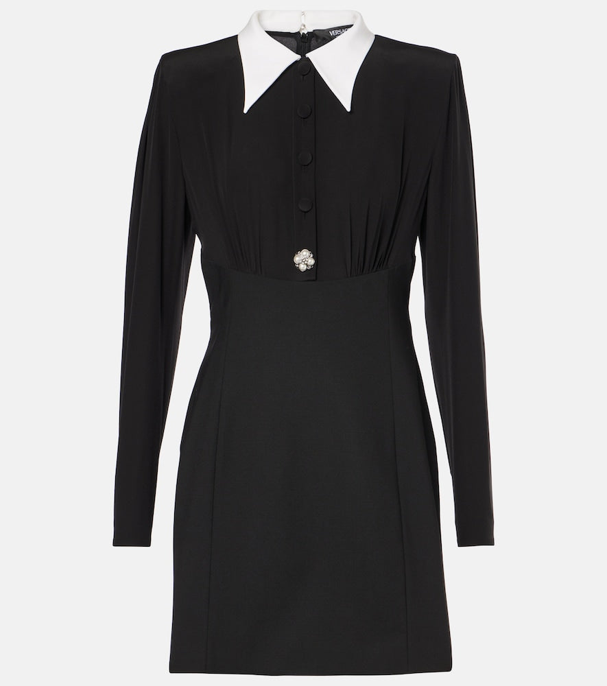 Versace Silk and wool-blend minidress. 范思哲真丝羊毛混纺迷你连衣裙