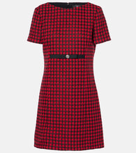 Versace Checked wool-blend tweed mini dress. 范思哲格纹羊毛混纺粗花呢迷你连衣裙