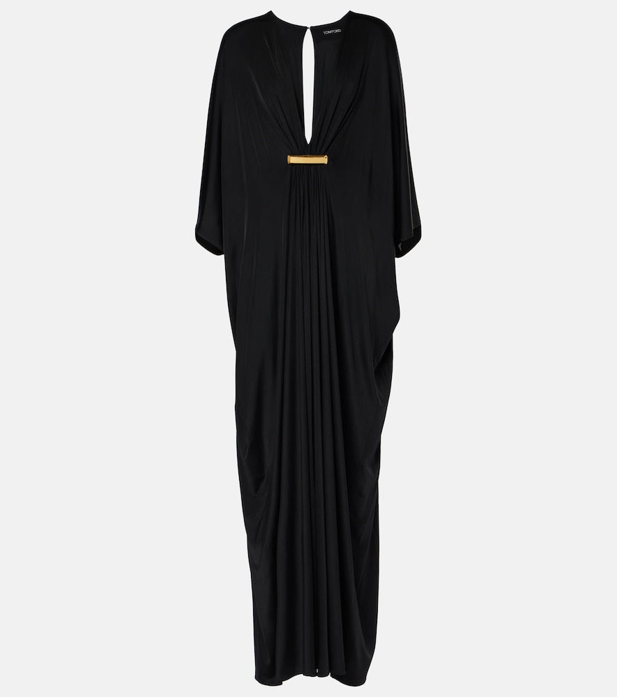 Tom Ford Gathered satin jersey kaftan. 汤姆·福特褶皱缎面针织长袍