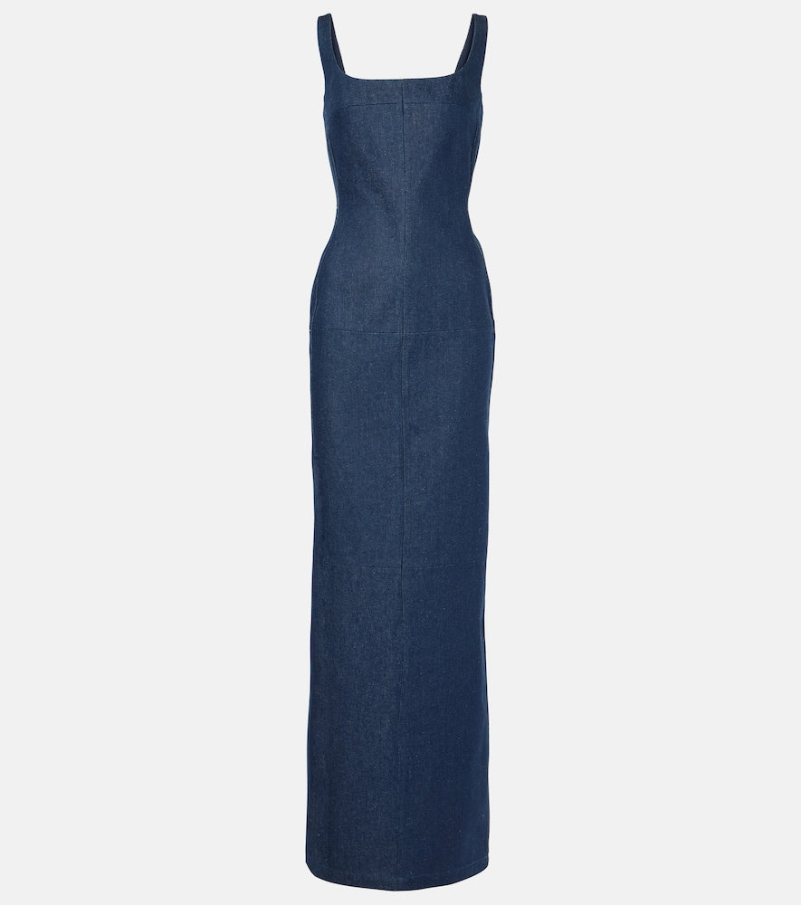 Jacquemus La Robe De-N√É¬Æmes Spoglio denim bustier dress. Jacquemus La Robe De-N√É�Æmes Spoglio 牛仔布紧身胸衣连衣裙