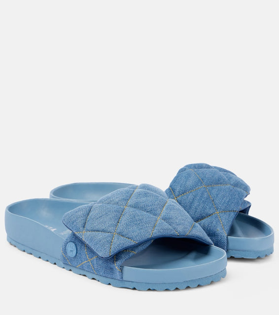 Birkenstock 1774 Sylt quilted denim slides