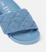 Birkenstock 1774 Sylt quilted denim slides