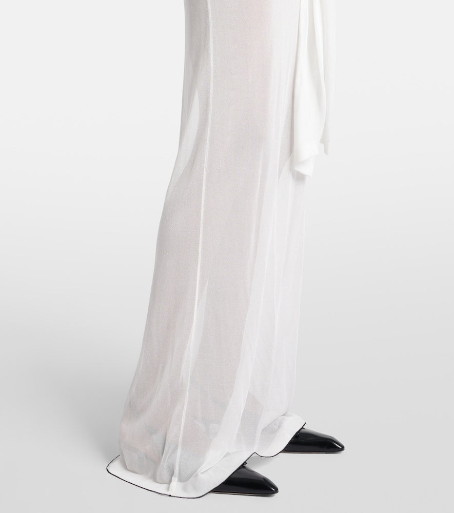 Jacquemus La Robe Maille Nodo sheer gown