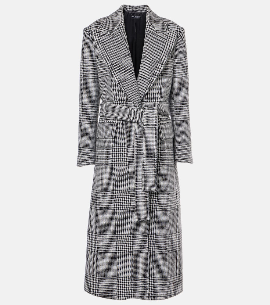 Dolce&Gabbana Houndstooth wool-blend coat - Dolce&Gabbana 千鸟格羊毛混纺大衣