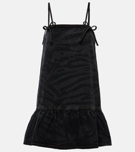 Ganni Zebra-print denim minidress. Ganni 斑马纹牛仔迷你连衣裙
