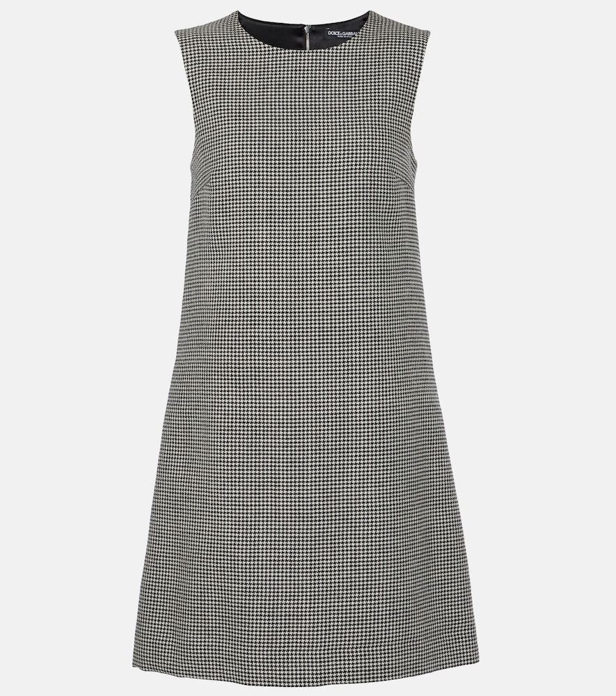 Dolce&Gabbana Houndstooth wool minidress. Dolce&Gabbana 千鸟格羊毛迷你连衣裙