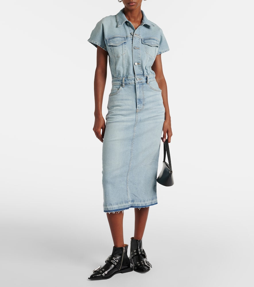 Ganni Denim midi dress