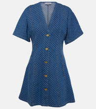 Ganni Polka-dot denim minidress. Ganni 波点牛仔迷你连衣裙