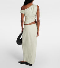 SIR Iris asymmetric linen maxi skirt