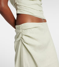 SIR Iris asymmetric linen maxi skirt