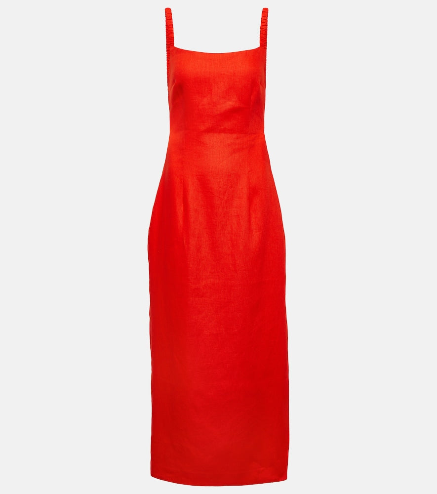 SIR Primrose ruched linen maxi dress. SIR Primrose 褶皱亚麻长裙