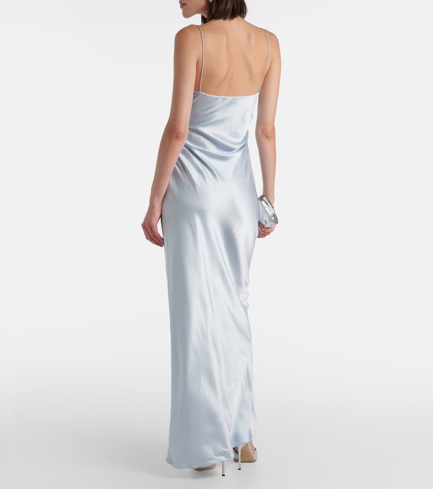 SIR Lush gathered silk slip dress
