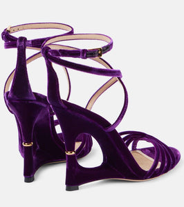 Tom Ford Paradis velvet wedge sandals